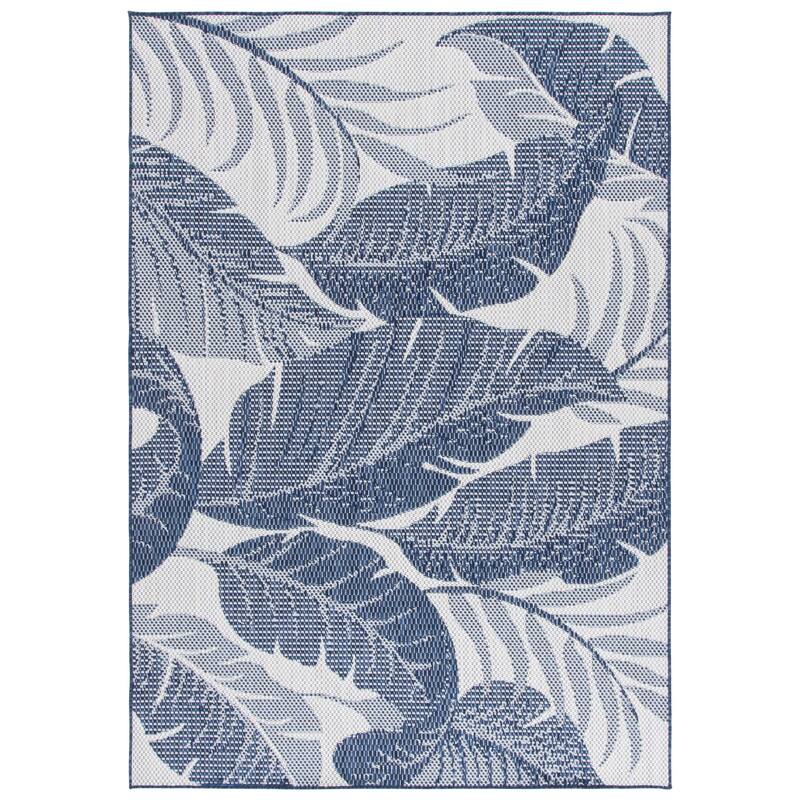 SAFAVIEH Beach House Dmitrij Transitional Rug - 6'7" Square - Navy/Ivory