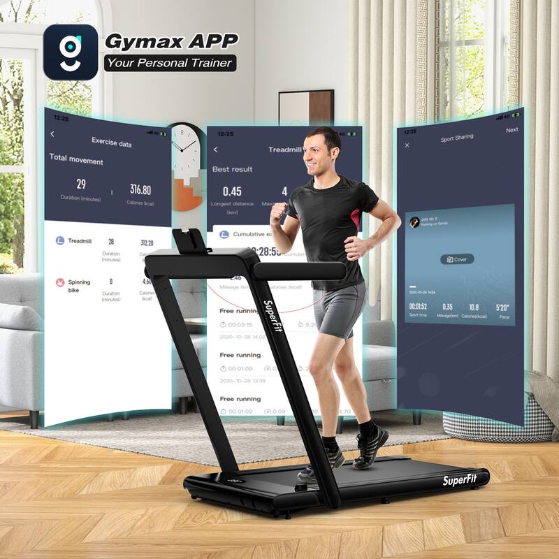 Gymax Motorized Treadmill Folding Under Desk Electric Treadmill - 49'' x 27'' x 42''