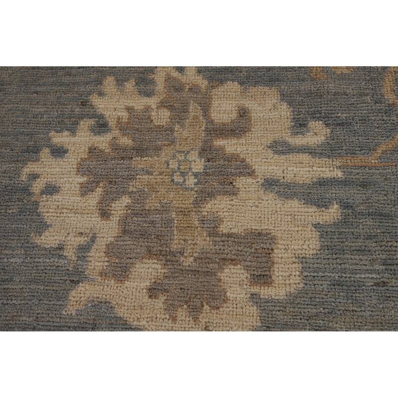 Gray Vegetable Dye Oushak Turkish Area Rug Hand-Knotted Wool Carpet - 8'9"x 11'9"