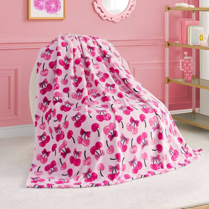 Juicy Couture 50"x70" Plush Kids Throw Blankets - 50" x 70" - Dark Pink