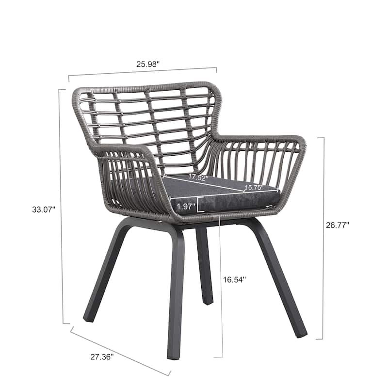 Nestable Wicker Haven Chair Set (Set of 4) - N/A