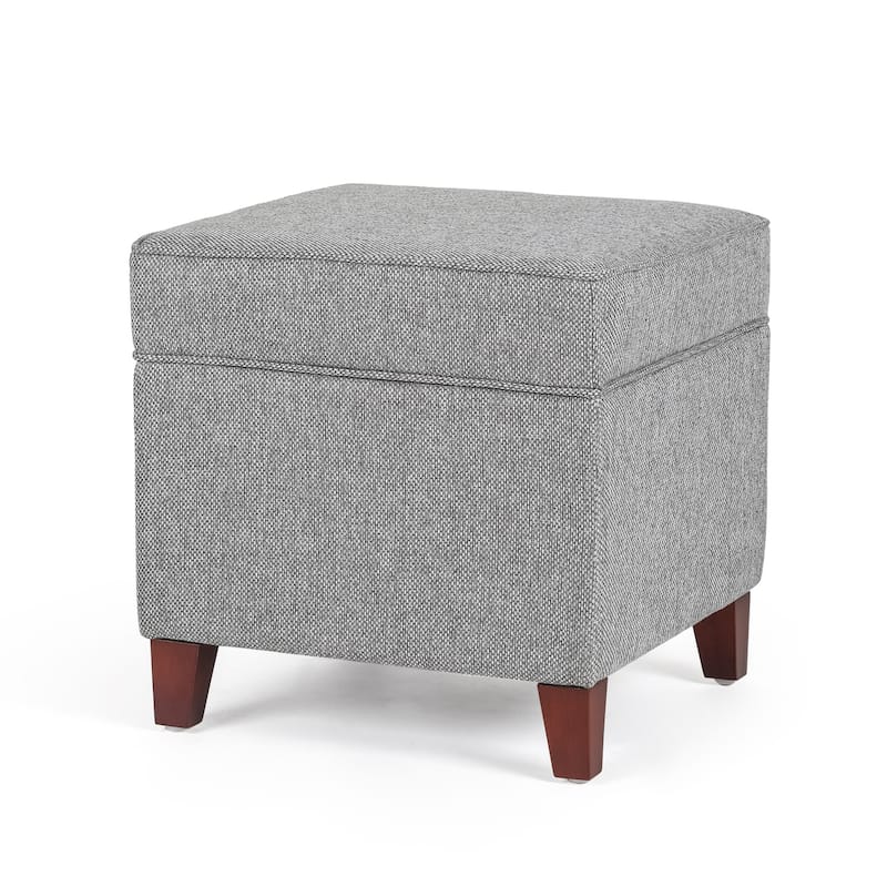 Adeco Square Storage Ottoman 17 inch Footstool