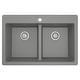 preview thumbnail 12 of 74, Karran 33" Top Mount Double Equal Bowl Quartz Kitchen Sink Kit - 33" x 22" x 9"