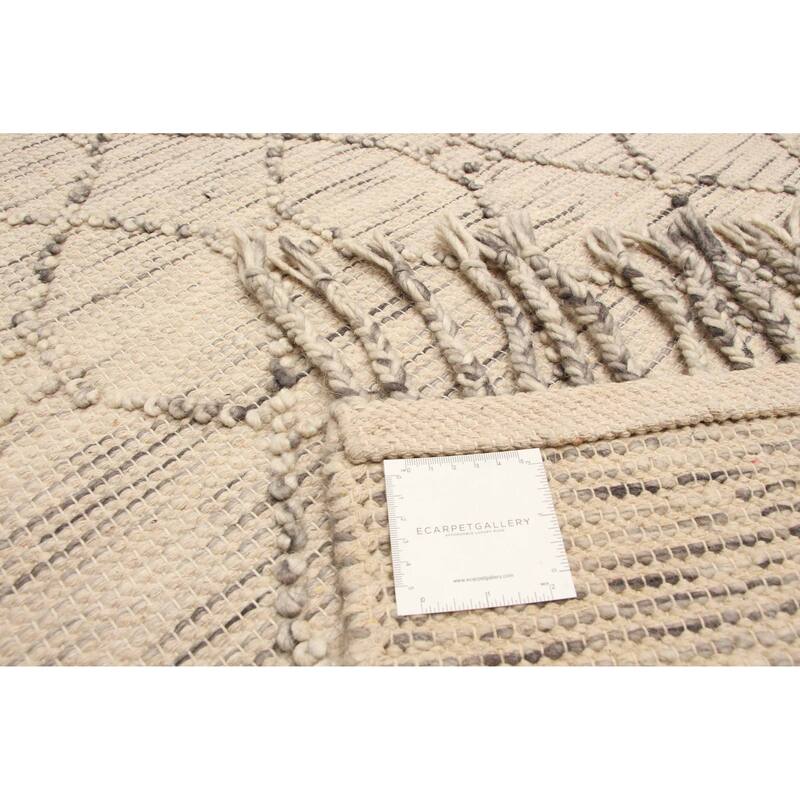 ECARPETGALLERY Braid weave Sienna Khaki Wool Rug - 5'1 x 8'1