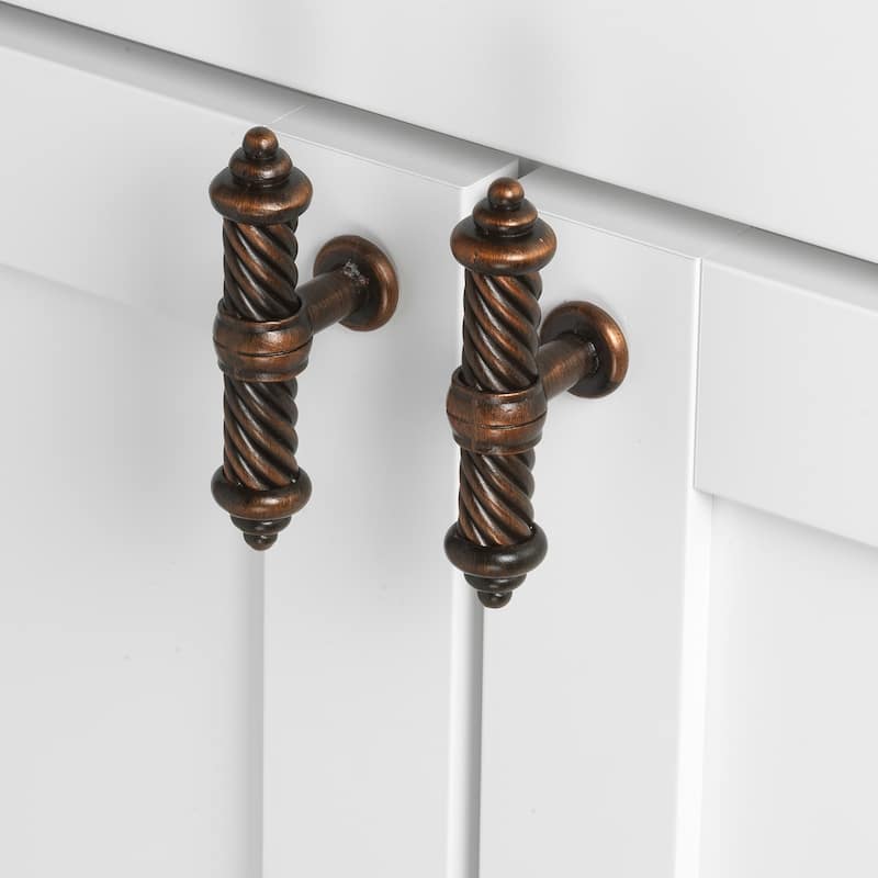 GlideRite Bronze Twisted 3.5-inch Cabinet Drawer Pulls (Set of 10)