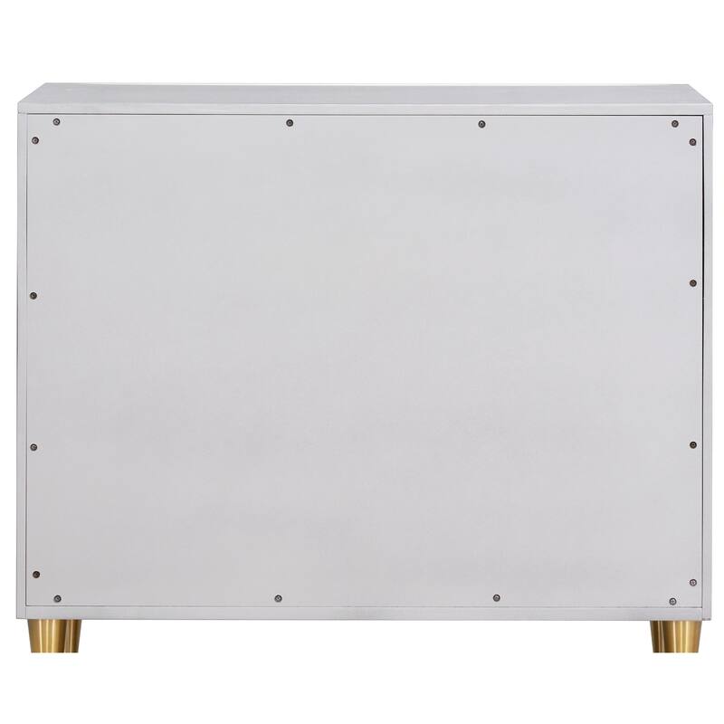 Metallic Silver and Champagne Finish Console Cabinet - Champagne,Silver