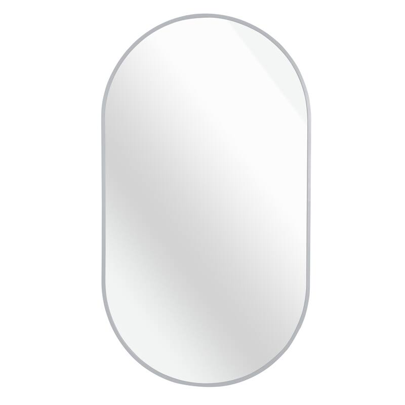 GDFStudio - Forma Soft Contour Oval Metal Bathroom Vanity Wall Mirror with Elegant Silhouette & Easy Wall Mount