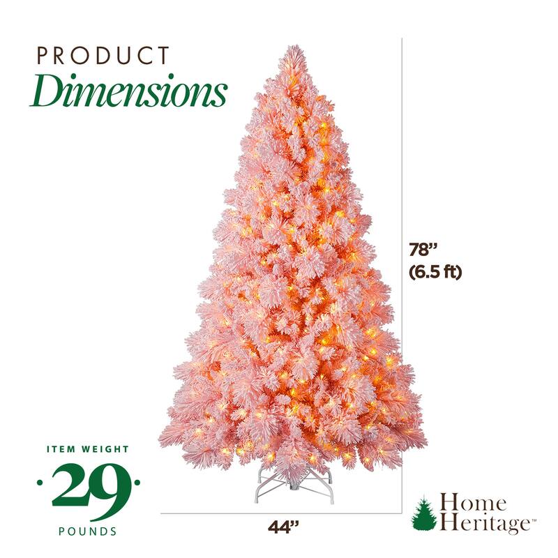 Home Heritage Rotating Tree Stand Base w/Snowdrift 6.5' Pine Christmas Tree