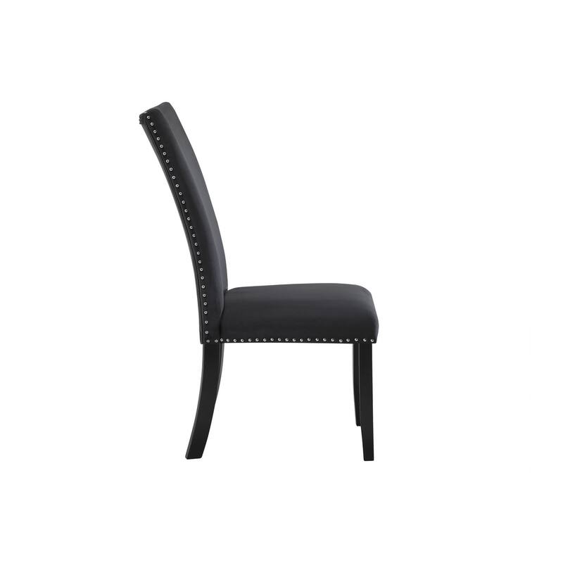 HomeRoots Set of Two Black Upholstered Velvet Dining Side Chairs - 20.25' X '40.75' X '27