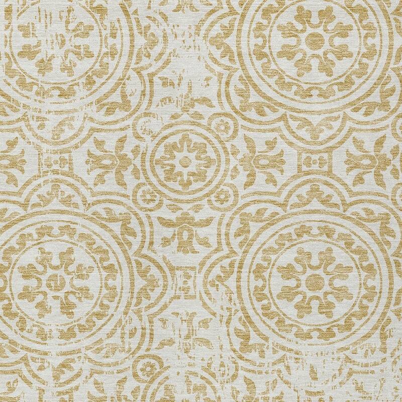 HomeRoots Medallion Transitional Rectangle Outdoor Rug