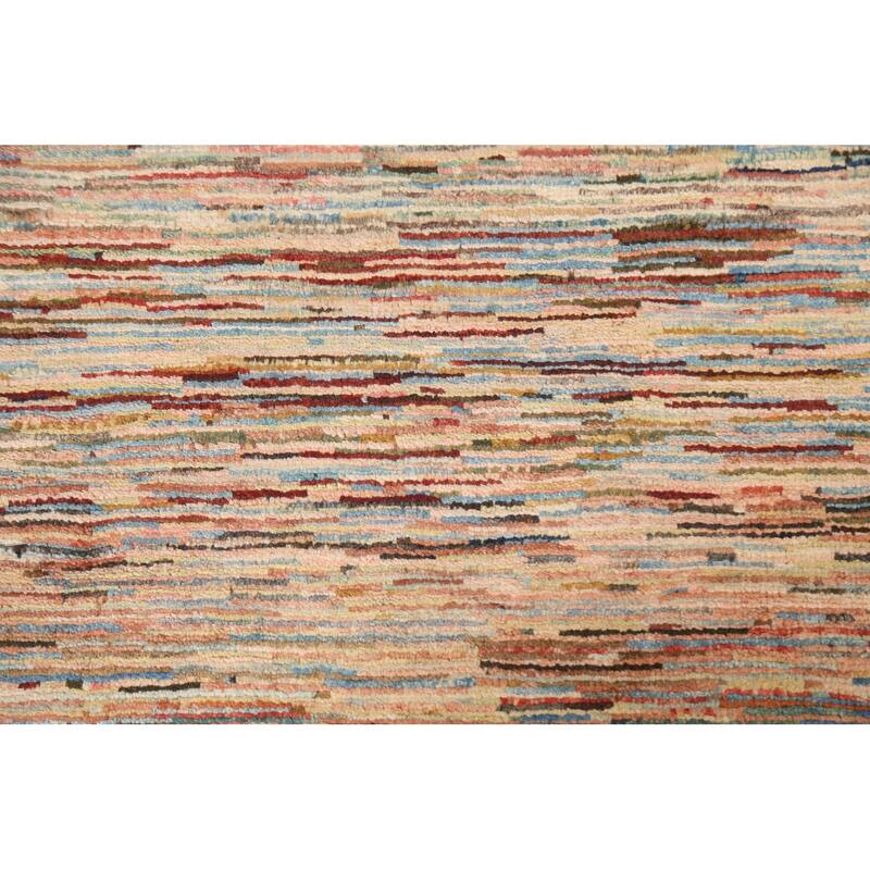 Striped Modern Gabbeh Kashkoli Oriental Area Rug Wool Handmade Carpet - 2'8" x 4'1"