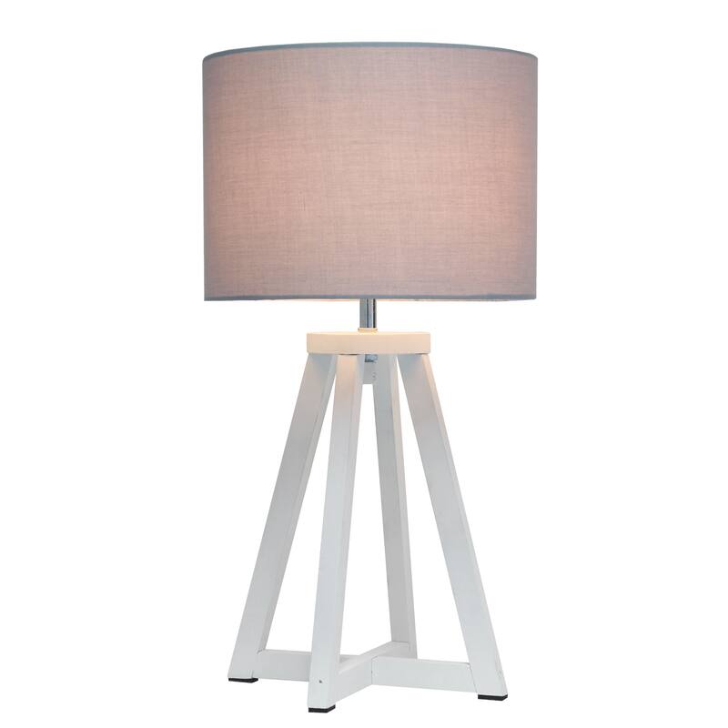 Tripod Table Lamp with Drum Shade - 19" - White and Gray