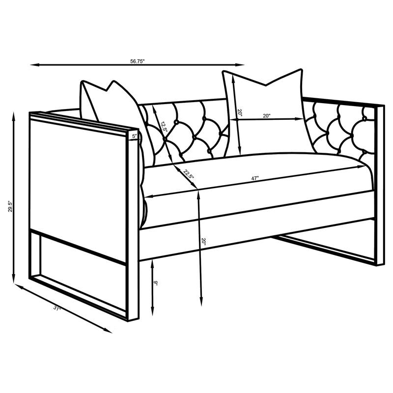 Eastbrook Velvet Upholstered Tufted Loveseat Grey