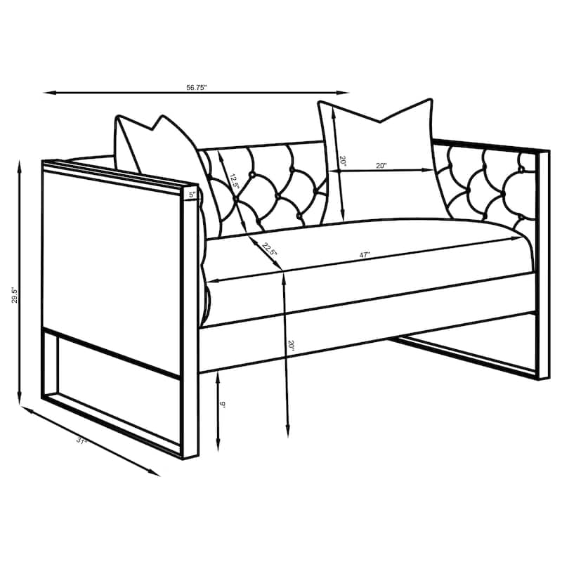 Eastbrook Velvet Upholstered Tufted Sofa Set Grey