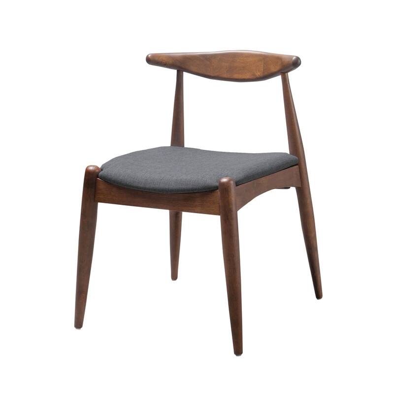 Set of 2 Rubberwood Dining Chairs with Ergonomic Backrest & Comfort Cushions