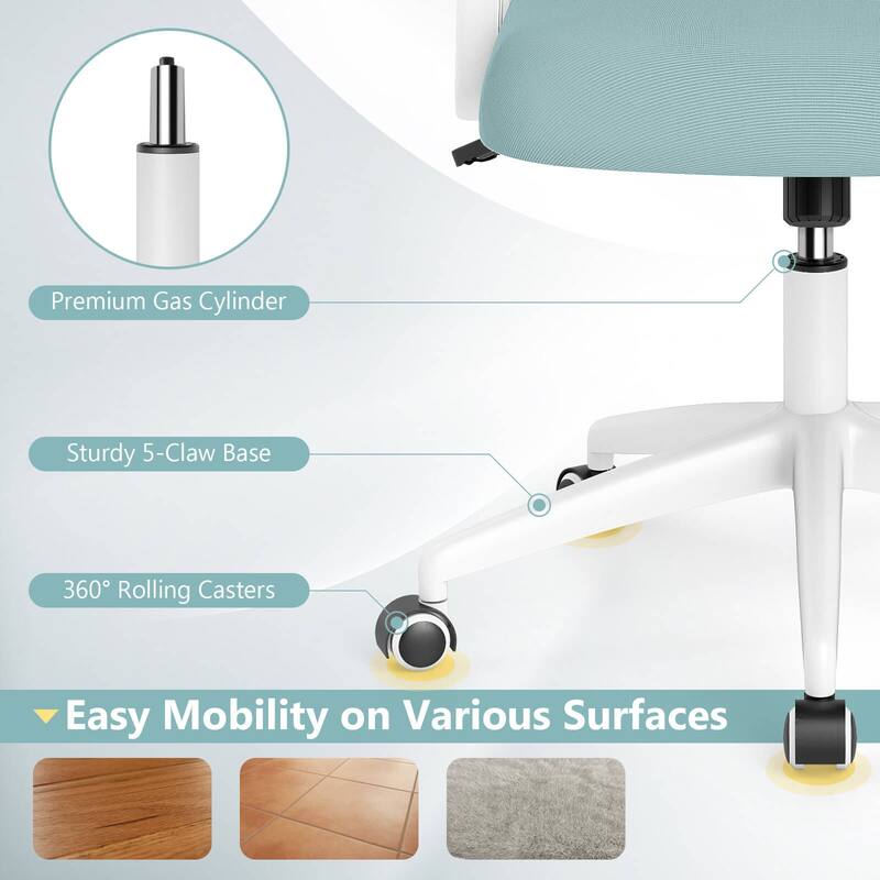 Costway Mesh Office Chair with Lumbar Support & Flip-up Arms Rolling - See Details
