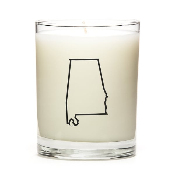 State Outline Soy Wax Candle, Alabama State, Pine Balsam