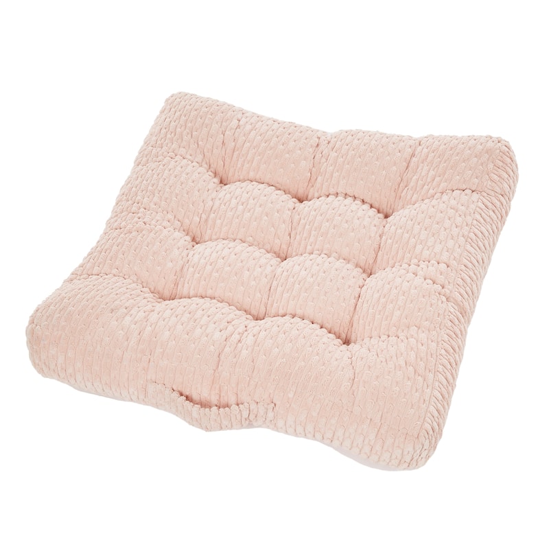 Sorra Home Indoor Soft Chunky Corduroy Tufted Floor Pillow with Handle