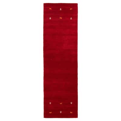Kashkuli Gabbeh Red Rug 2'7" x 9'10" - 2'7 x 9'10