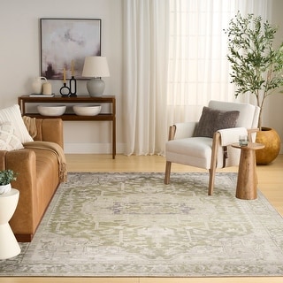 Nourison Vintage Washables Indoor only Green Persian Area Rug