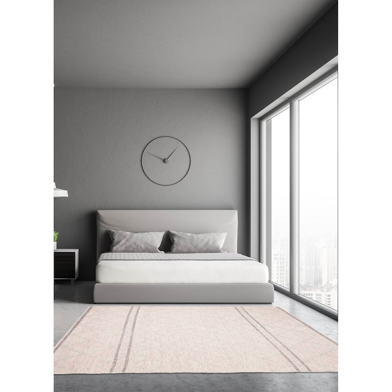 ECARPETGALLERY Braid weave Sienna Grey Wool Rug - 6'0 x 9'0