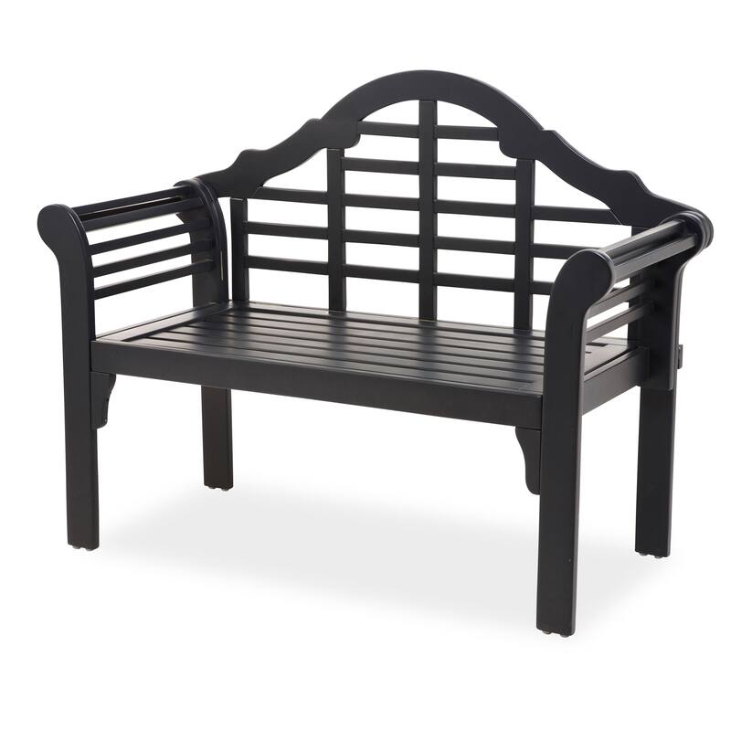 Lutyens 48 in. Black Wood Outdoor Garden Bench