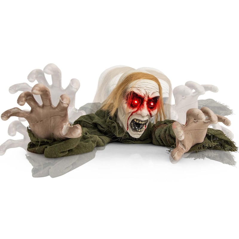 Costway Halloween Groundbreaker Voice Activated Climbing Zombie w/ - See Details