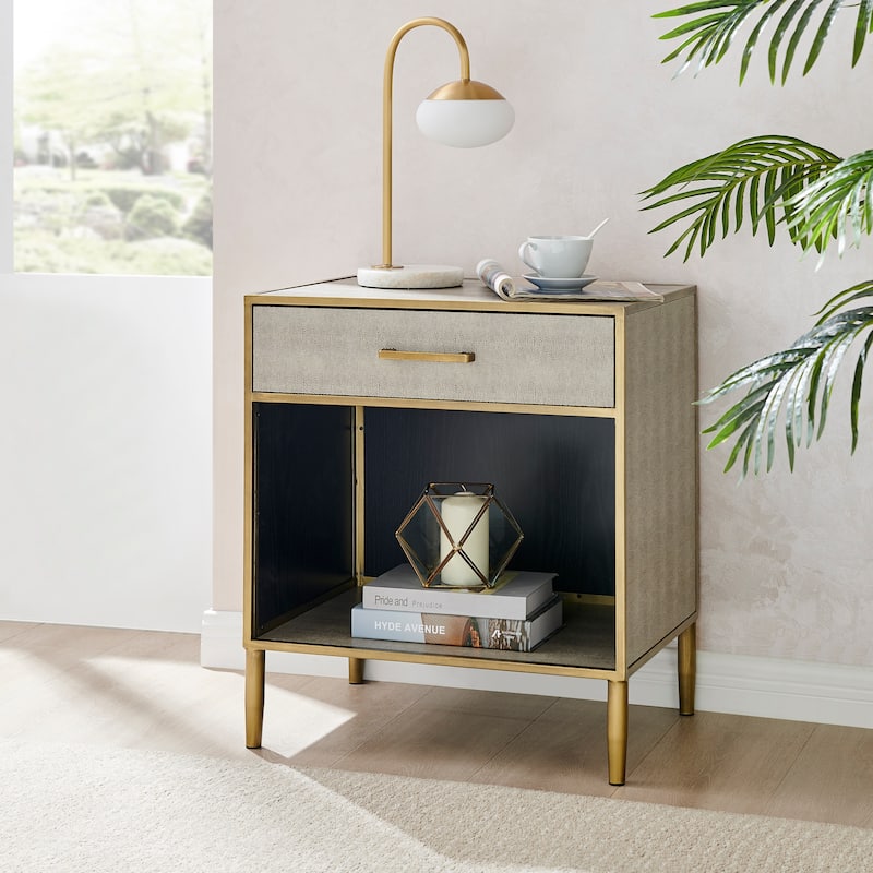 NPD Furniture Arista Faux Shagreen Side / End Table