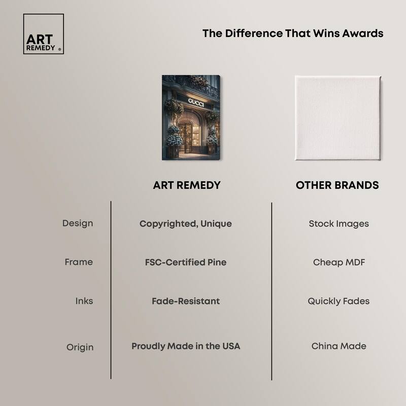 Illuminated Luxury Store Canvas by Art Remedy, Gallery Wrapped