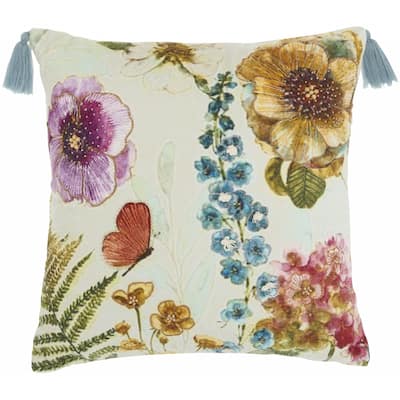 HomeRoots 18" Multicolor Cotton Throw Pillow