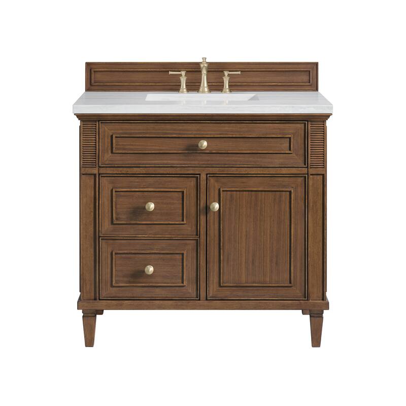 James Martin Vanities Lorelai 36" Single Vanity, Mid-Century Walnut - Arctic Fall