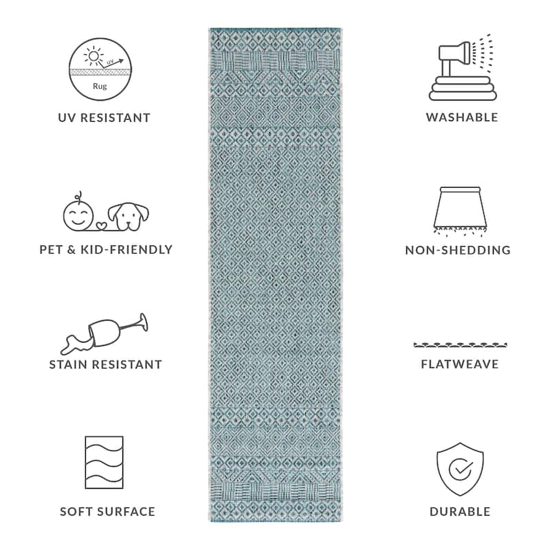 SAFAVIEH Courtyard Leonara Indoor/Outdoor Waterproof Patio Backyard Rug