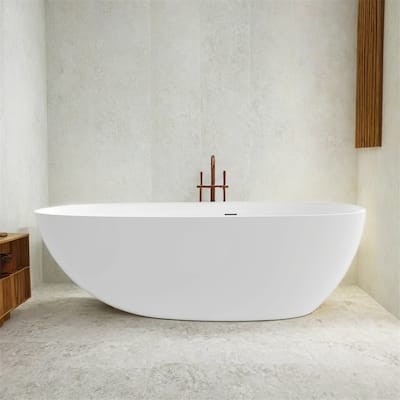 71 inch Artificial Stone Solid Surface Freestanding Bathroom Bathtub