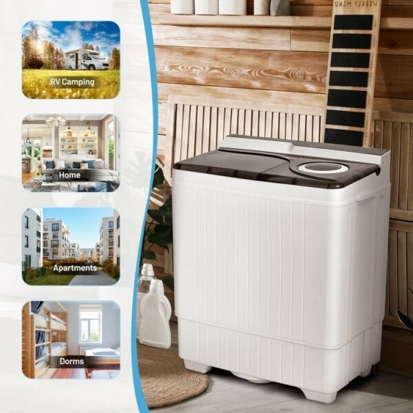 26 Pound Portable Semi automatic Washing Machine with Built in Drain Pump 26.5 x 16.5 x 31.5 L x W x H Bed Bath Beyond 34328763