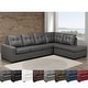 preview thumbnail 2 of 3, Liam Top Grain Leather Tufted Sectional Chaise Sofa