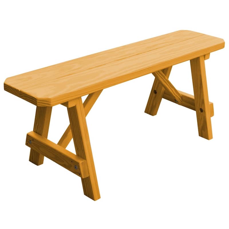 Pressure Treated Pine 4' Traditional Bench - Natural Stain