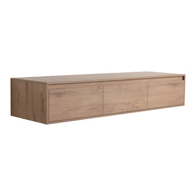 60 Inch Wall Mounted Bathroom Vanity without Sink, Bathroom Cabinet with 3 Soft-Close Drawers