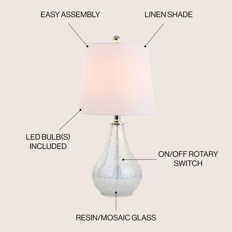 Mona 20.5" Mini LED Table Lamp, Seashell by JONATHAN Y