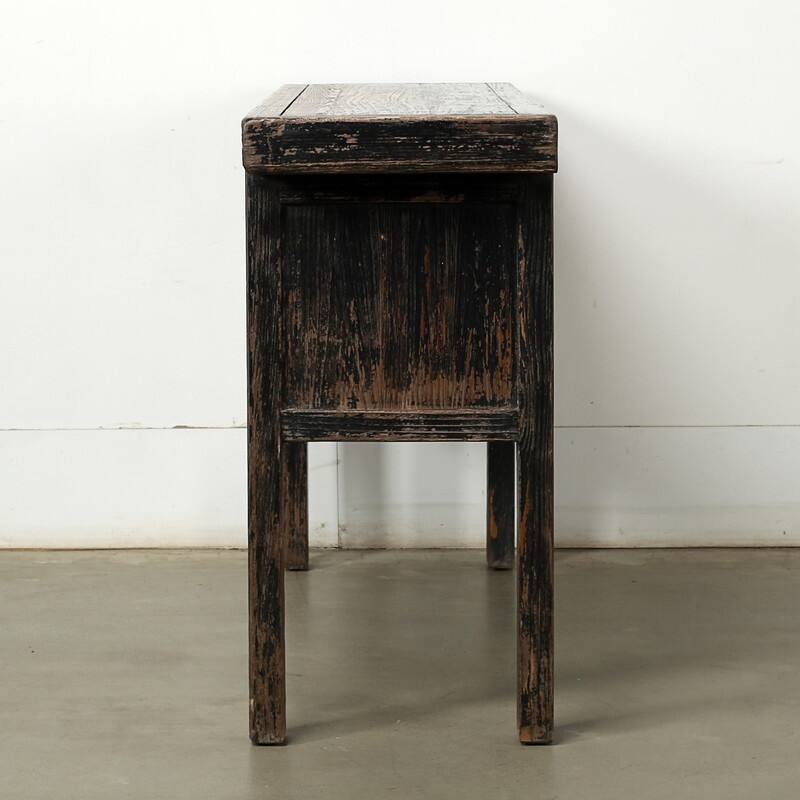 Capri 7 Drawers Sideboard Distressed Black 60x17x35H