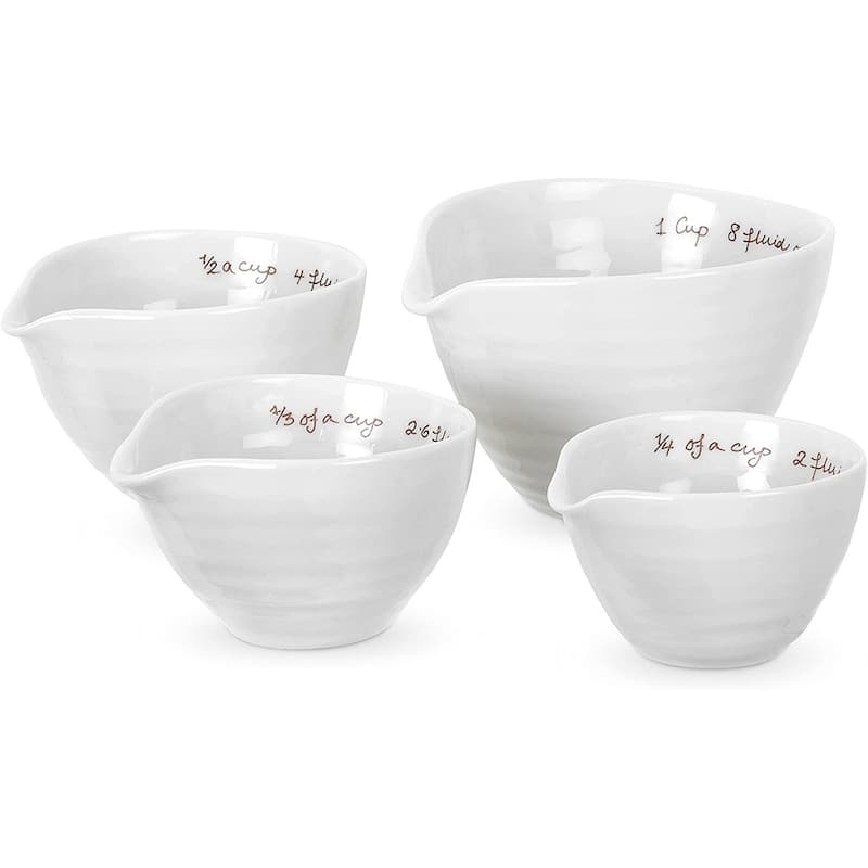 Portmeirion Set of 4 Sophie Conran White Measuring Cups - 1, ½, ⅓, ¼ c - White