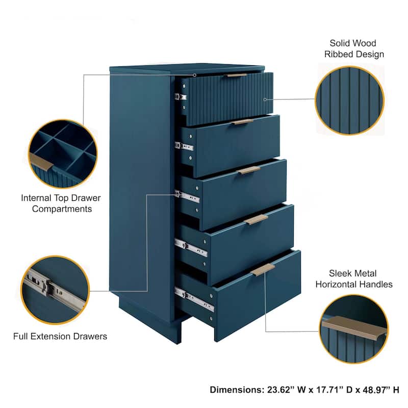 Manhattan Comfort Granville 24" Chest (5-Drawer)