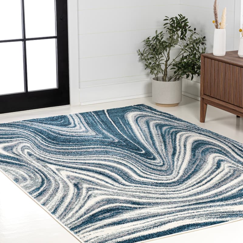 JONATHAN Y Zoe Contemporary Glam Abstract Marble Area Rug