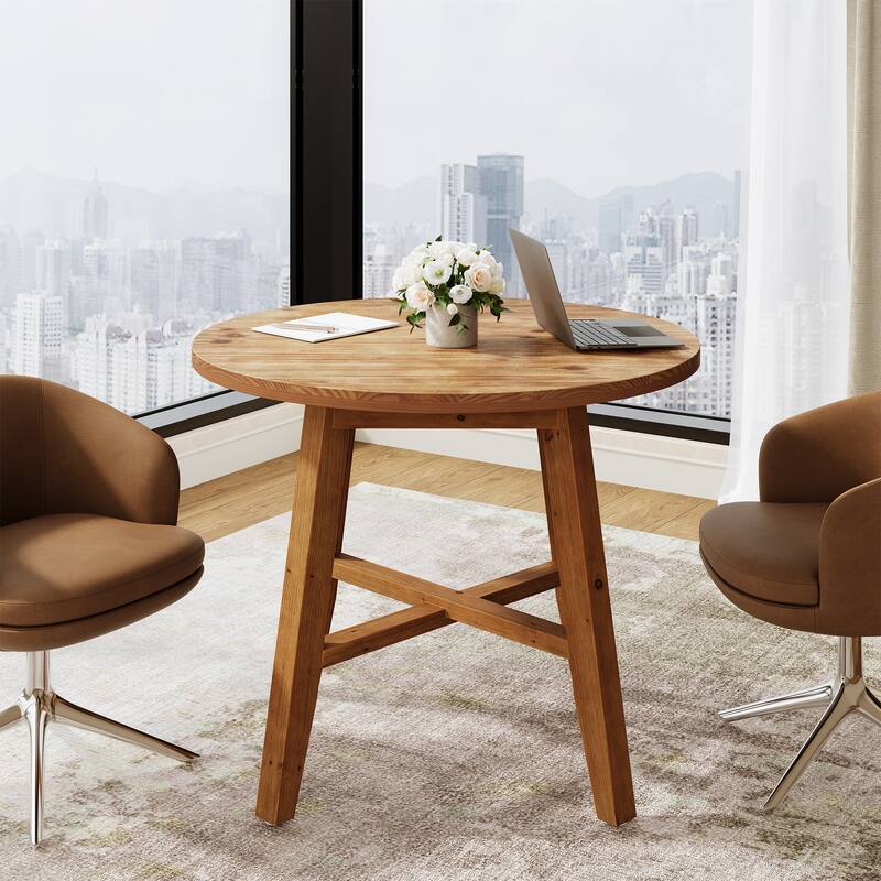 Solid Wood Conference Table, Office Meeting Table, Discussion Table Collaboration Desk