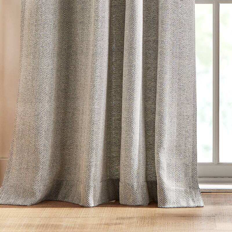 Peri Home Herringbone Curtain Panel Pair