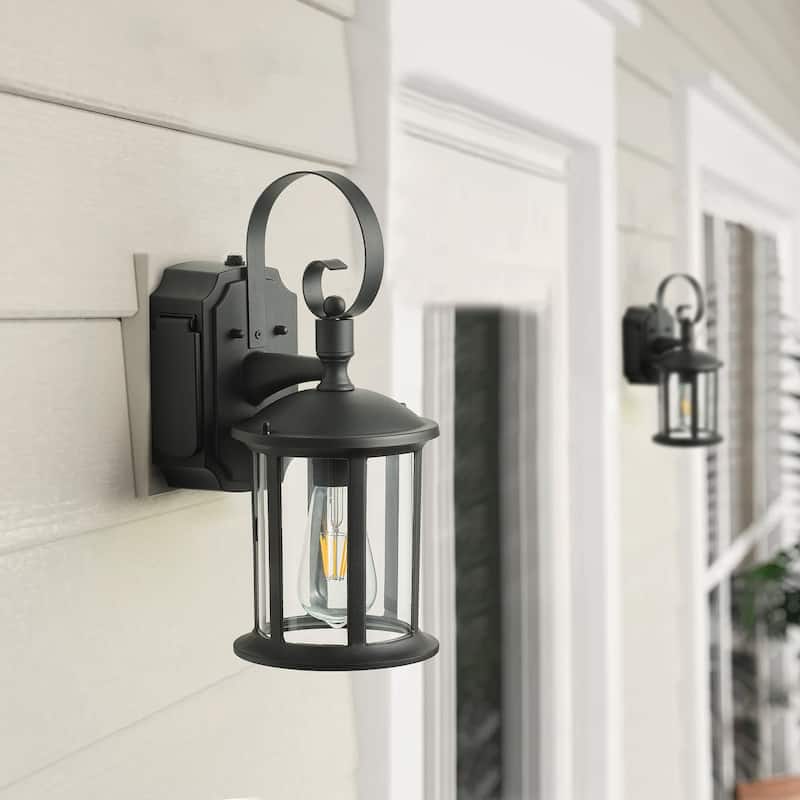 1-Light Cylinder Roof Shape Wall Sconces Outdoor Lights - 6.5"D×6.5"W×15"H