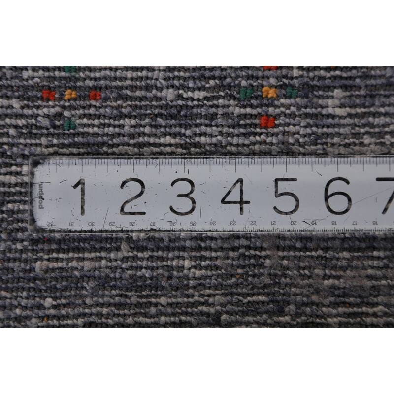 Hand Knotted Oriental 100% Wool Carpet Tribal Tribal Navy Blue & Blues Gabbeh Area Rug - 12' 0'' X 8' 10''