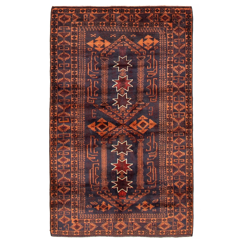 Teimani Navy Rug 3'9" x 6'4" - 3'9 x 6'4