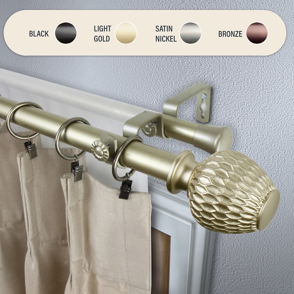 InStyleDesign Gwendi 1 inch Diameter Adjustable Double Curtain Rod