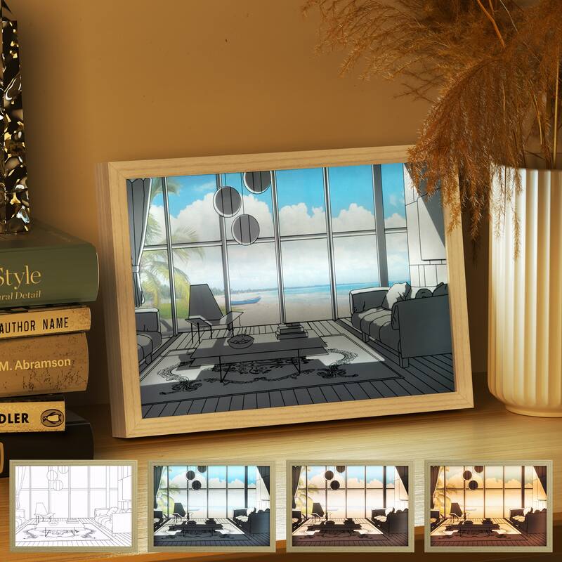 LED Light Up Painting Table Lamp Night Light