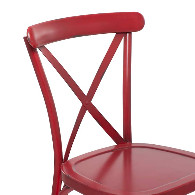 Iron Farmhouse Outdoor Dining Chair (Set of 2) - 22 x 19 x 35